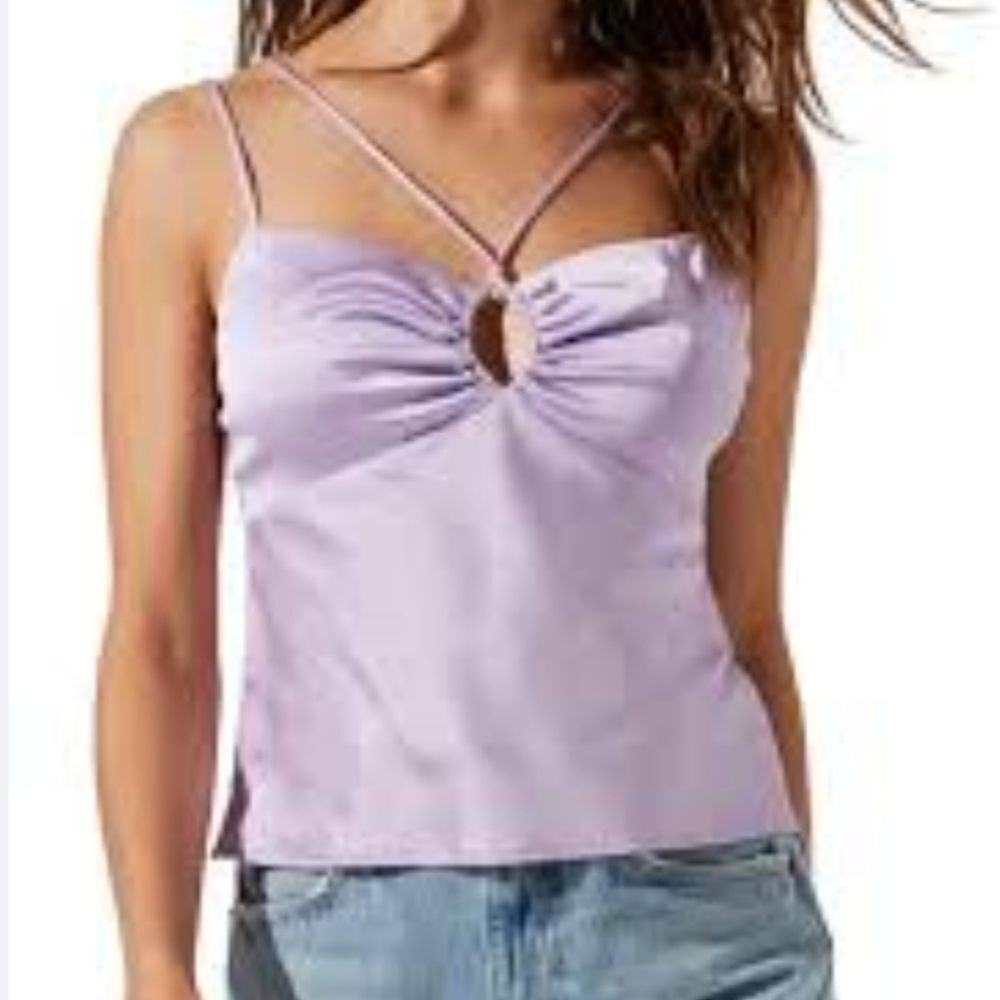 ASTR Lavender Satin Strappy Tank Top Size XL